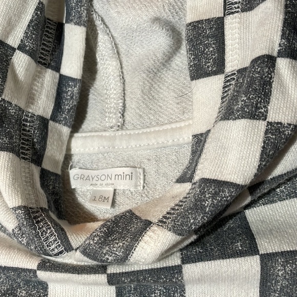 Grayson Mini 18M Checkered Hoodie Top Boys - Picture 2 of 4